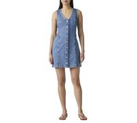 Jeanskleid LEVI'S "VIANNA VEST DRESS", Damen, Gr. L (40), N-Gr, special showing, Denim/Jeans, Obermaterial: 100% Baumwolle, slim fit mini, V-Ausschnitt, Kleider, mit V-Ausschnitt, Slim Fit, ärmellos (
