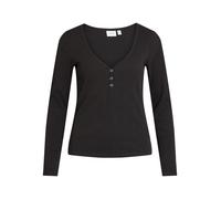VIBALU V-NECK L/S RIB TOP - NOOS Schwarz XXL