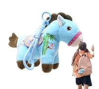 Vibhgtf Taschenanhänger in Pferdeform | Handgenähter weicher Plüsch - individuelles Pferd 2026, Geschenk für Familie, Freunde, Kollegen, Geburtstag, Party, Reisen, Neujahr, Zuhause, blau, Consulte la