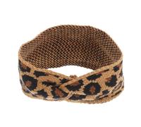 VICASKY 2 Stück Breites Gestricktes Stirnband mit Leopardenmuster Warmes Dehnbares Haarband für Frauen und Mädchen Modisches Geknotetes Kopfband für Kalte Wintertage Bequem und