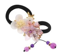 VICASKY 2 Stück Elastische Haargummis Dicke Pferdeschwanzhalter mit Quaste aus Dehnbarem Stoff Vintage Haaraccessoires im Chinesischen Stil für Damen und Besondere Anlässe