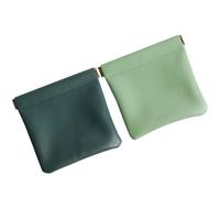 VICASKY 2 Stück Kleine Pu Leder Taschen Quadratisch mit Schnallenverschluss Modische Multifunktionale Kleiner Aufbewahrungstaschen für Kabel und Kopfhörer Tragbar für Rucksack