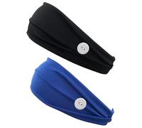 VICASKY 2 Stück pack Stretch Stirnbänder mit Knöpfen für Damen Schweißabsorbierend und Elastisch Verhindert Ohrenschmerzen Beim Tragen von Masken Modisches Haarband für Sport