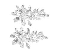 VICASKY 2 Stück Silberfarbene Haarspangen aus Legierung mit Strass Blattform Braut Haarnadeln für Damen und Mädchen Modischer Haarschmuck für Hochzeit und Festliche Frisuren