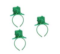 VICASKY 3 Stück St Patricks Day Haarband Glitzer Kleeblatt Stirnband Party Accessoire Irish Festival Deko Grün Komfortabel für Karneval Feierlichkeiten