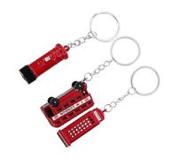 VICASKY 3 Stück Teiliges London Souvenir Schlüsselanhänger mit Britischem Bus Telefonzelle und Briefkasten Detaillierte Miniaturanhänger als Reiseerinnerung Kleines Mitbringsel für