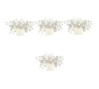 VICASKY 4 Stück Vintage Braut Haarschmuck Perlen Haarkamm Handgefertigt Eleganter Hochzeits Kopfschmuck Damen Schmuck Seitenkamm Für Haartypen