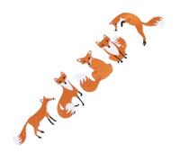 VICASKY 5 Stück Gestickter Fuchs Aufnäher zum Aufbügeln Kreative Kleidung Dekoration aus Stoff mit Hot Melt Kleber zum Reparieren und Verzieren von Kleidung