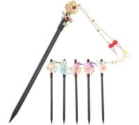 VICASKY 6 Stck Teiliges Chinesische Haarnadeln aus Holz Vintage Haarstäbchen für Frauen Glatte Kanten Geeignet für Mitteldickes bis Langes Haar für Hochzeiten Partys und Alltag