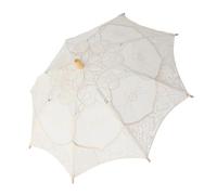 VICASKY Eleganter Spitzen Schirm als Fotorequisite für Hochzeit und Kinder Tanz und Weißem Spitzenstoff Stabiles Design für Romantische Fotoaufnahmen