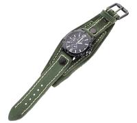 VICASKY Herren Freizeituhr mit Rindslederarmband und Großem Zifferblatt Retro Stil Hautfreundlich und Leicht für Hochzeit und Alltag