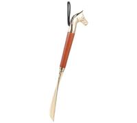 VICASKY Langer Schuhlöffel aus Legierung und Holz mit Langem Griff für Senioren Schonend für Hände als Schuhanzieher im Alltag und Reisen Braun 32cm