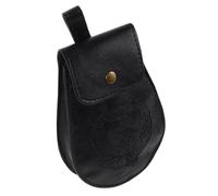 VICASKY Mittelalterliche Wikinger Bauchtasche aus Schwarzem Pu mit Verstellbarem Taillenriemen Geräumige Renaissance Gürteltasche für Kostümpartys und Alltag