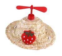 VICASKY Pet Strohhut mit Kreativem Drachenfliegen Design Atmungsaktiv und Sonnenschutz für Kleine Katzen und Hunde Bequemes Polyester Lustiges Fotoaccessoire Perfektes für
