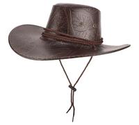 VICASKY Polyester Cowboyhut mit Kinnband für Festivals und Cosplay | Klassischer Westernstil, Sicherer Sitz bei Wind, Passend für Musikbühnen und Kostümauftritte