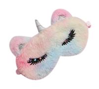 VICASKY Schlafmaske Einhorn Plüsch Weich Leicht Elastisch Bunt Kinder Mädchen Reise Schlafhilfe