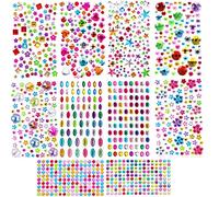 VICDUEKG Glitzersteine Selbstklebend, 1200 Stück Strasssteine Selbstklebend Schmucksteine Aufkleber, Glitzersteine Gesicht, Glitzer Strass zum Basteln für DIY Handwerke, Nägel Deko (10 Blätter)