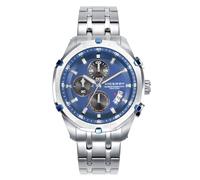 Viceroy 46837-37 Magnum Herrenuhr - Chronograph, Stahl, silber und blau