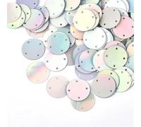 VICIYOO Pailletten mit 4 Löchern, silberfarben und goldfarben, zum Basteln, flach, groß, rund, für Kleidungsstücke/Handtaschen, Zubehör, DIY-Flocken, 20 mm/25 mm/35 mm, 500 g