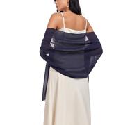 Vickorpen Schals und Wickeltuch, weicher Chiffon-Schal, für Abend, Party, Kleider, Hochzeit, Stola, Marineblau