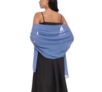 Vickorpen Schals und Wickeltücher aus weichem Chiffon, Schal für Abendveranstaltungen, Partykleider, Hochzeit, Stola, dusty blue, Einheitsgröße