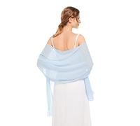 Vickorpen Schals und Wickeltücher aus weichem Chiffon, Schal für Abendveranstaltungen, Partykleider, Hochzeit, Stola, Hellblau1, Einheitsgröße