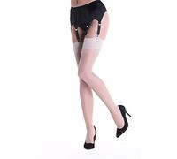 Vicky's Nylons Oh La La Nahtlos Strapsstrümpfe 100% Nylon in Blanc Gr 2-6 (XS bis XL) (6)
