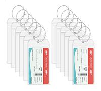 Vicloon Gepäckanhänger Kofferanhänger Set, 12 Stück Transparent Kreuzfahrt Kofferanhänger, mit Klipp-Verschluss und Verschraubbaren Metallband, für Kreuzfahrten Linien