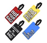 Vicloon Kofferanhänger,4 Stück Gepäckanhänger Lustige, Bunte Koffer Tags aus Silikon,Adressschild Namensschilder,wasserdichte Tags Identifizierung von Gepäck und Koffer auf Reisen