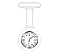 Vicloon Krankenschwester Uhren,Schwesternuhren mit Clip, Dehnbare Silikon Hülle, um Bruch zu Verhindern, Glow Pointer, Quarzwerk, Ansteckuhr für Krankenschwestern und Ärzte（Weiss）