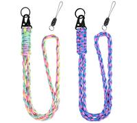 Vicloon Paracord Schlüsselanhänger,2 Stück Umhängeband Schlüsselband, Paracord Lanyard mit Metall Ring und Mini Abnehmbare Geflochtenes Lanyard für Schlüssel, Ausweishalter