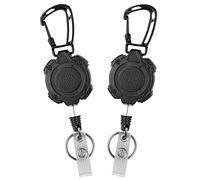 Vicloon Retractable Schlüsselrolle, 2pcs jojo Badge Reel, Einziehbarer Ausweishalter, strapazierfähiger Karabiner-Schlüsselanhänger Robuster Metall-Ausweishalter