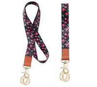 Vicloon Schlüsselband, Lanyard Umhängeband und Schlüsselbänder Wristlet, Umhängeband Universal mit Metall Ring und Hohe Qualität Leder, Zweiseitiger Druck in Voller Farbe, für Handy, Schlüssel