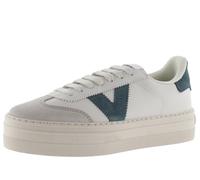 victoria Low-Top Barcelona Ciclista Leder-Effekt & Plattform & Spaltleder-Zehe 1092169 für Damen Petroleo 40