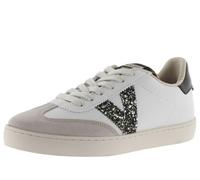 victoria Low-Top Berlin Ciclista Pumped Leder-Effekt & Glitter-Logo & Spaltleder-Zehe 1126198 für Damen Hielo 38