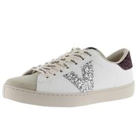 victoria Low-Top Berlin Leder-Effekt & Glitter-Teile & Spaltleder-Zehe 1126228 für Damen Burdeos 37