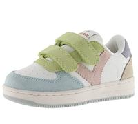 victoria Low-Top Unisex Tiempo Leder-Effekt & Mehrfarbige Spaltlederteile & Klettverschlüsse 1124116 für Kinder Celeste 28