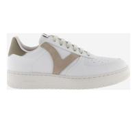 victoria Sneaker Unisex Madrid Lederoptik & Kontrast-FarbigeEinsätzen & Perforierte Zehenkappe 1258201 für Erwachsene Taupe 41