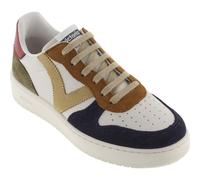 victoria Low-Top Madrid Leder-Effekt & Mehrfarbige Spaltlederteile & Metallic-Ferse 1258240 für Damen Marino 39