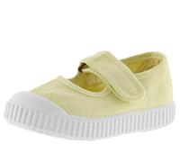 victoria Mary Jane 1915 GËFARBTES Canvas DREC & Klettverschluss Banana 19