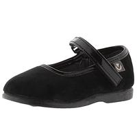 victoria Mary Janes Alba Samt & Klettverschluss & Passende Sohle 102752 für Mädchen Negro 18