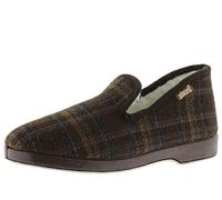 victoria Pantoffeln Wamba Confortable Karomuster & Schaffell-Interieur & Passende Sohle 202001 für Herren Marron 42