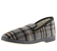 victoria Pantoffeln Wamba Confortable Karomuster & Schaffell-Interieur & Passende Sohle 202061 für Herren GRIS 44