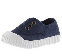 Victoria Kinder-Schlüpfsneaker – vegane, gefärbte Canvas, Gummizug, verstärkte Spitze – Blau 30