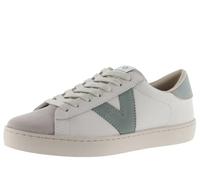 Victoria Sneaker Berlin Piel Contraste – Leder, farbige Einsätze, Velourszehenkappe – Weiß 38