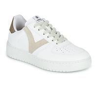victoria Sneaker Unisex Madrid Lederoptik & Kontrast-FarbigeEinsätzen & Perforierte Zehenkappe 1258201 für Erwachsene Taupe 38