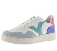 victoria Sneaker Madrid Lederoptik & Mehrfarbige VelourslederEinsätzen & Perforierte Zehenkappe 1258269 für Damen Azul 38