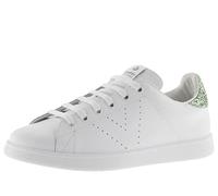 victoria Sneaker Tennis Leder & Glitzer-Fersenpartie & Perforiertes Logo 1125104 für Damen Wasabi 37