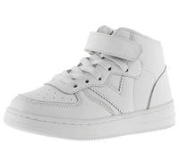 victoria Unisex High-Top Tiempo Leder-Effekt Weiß Monochrom & Elastische Schnürsenkel & Klettverschluss 1124107 für Kinder Blanco 33