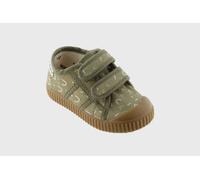 Victoria vegane bedruckte Kinder-Klett-Sneaker - Basket de Lona Khaki (Grün) 23